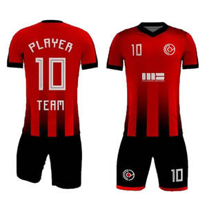 Vente en gros de vêtements de football haut de gamme sur mesure 100% maillots en polyester avec logo ensemble de chaussettes de football pour adultes mettant en vedette la France et le Mexique - Product Image 3