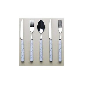 Juego de cubiertos de color dorado de acero inoxidable con mango de resina Juego de cuchara y tenedor de calidad superior a precio barato - Product Image 6