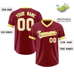Tamaño de EE. UU. Malla personalizada Transpirable 100% Poliéster Camisas de béisbol Ropa deportiva elegante Logotipo cosido Nombre Hombres Mujeres Botón Béisbol - Product Image 2