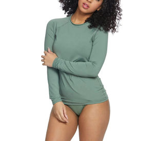 Wholesale UPF50+ Sun Protection Surf Suit Women's Long Sleeve <b>Rash</b> <b>Guard</b> <b>Swimsuit</b> OEM Service Quick Dry Breathable Eco-Friendly - Product Image 2