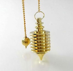 Venta caliente péndulo de cobre latón Metal 16 placas colgante de curación puntiaguda para adivinación de radiestesia Reiki a la venta de ágata Soha - Product Image 4