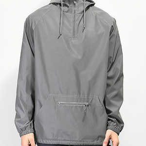 Chaqueta Cortavientos Informal Unisex con Capucha, Logotipo Frontal Reflectante, Forro de Algodón Teñido Liso, Color Personalizado de Invierno, Servicio OEM - Product Image 1