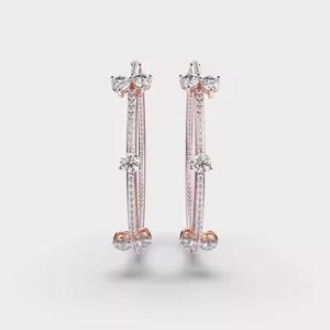 Latest Design Zaveri Pearls Glittering Cubic Zirconia Rose Gold Studded <b>Earring</b> for Women Fine <b>Stud</b> <b>Earrings</b> - Product Image 5