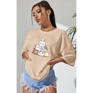 เสื้อยืดขนาดใหญ่สำหรับผู้หญิง,เสื้อยืดพิมพ์ลายโลโก้แบบกำหนดเองแฟชั่นขายส่ง - Product Image 1