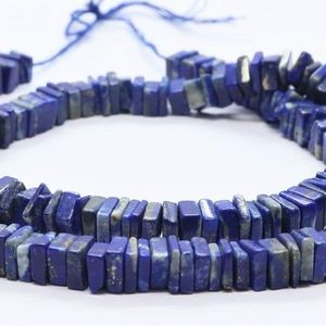 ลูกปัดลาบราดอไรต์ทรงสี่เหลี่ยมแบนสีฟ้าขนาด5มม. คุณภาพสูงลูกปัดบางละเอียดของ Lapis heishi Cube 16 "เส้น-พลอยธรรมชาติ - Product Image 3