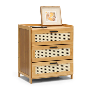 Bamboo Nightstand Cabinet with Drawer Furniture natural Product made from Vietnamese bamboo laminate Wholesale Indoor furniture - Product Image 2