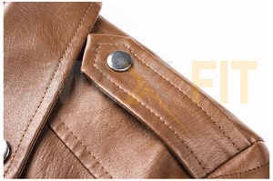 Hombres 2025 otoño nueva chaqueta de cuero informal abrigo hombres moda Vintage traje chaqueta con cremallera por MAXFIT ENTERPRISES - Product Image 4