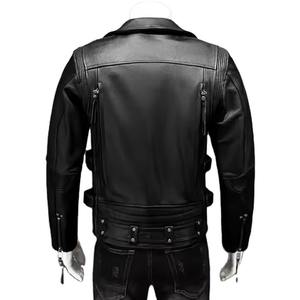 Customized Design Motorbike Leather <b>Jackets</b> Zip up Simple Outdoor Casual Wear Winter Windbreaker Leather Fashion <b>Jackets</b> - Product Image 2