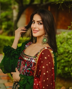 Robe de mariage pour femmes en coton salwar kameez afghan fait à la main traditionnel brodé robe de mariage tribale en velours taille personnalisée pour femmes - Product Image 1