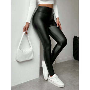Leggings en similicuir brillant doublés de polaire à taille haute pour femmes Jane's - Thermiques, coupe ajustée, confortables pour un usage quotidien 31673 - Product Image 1