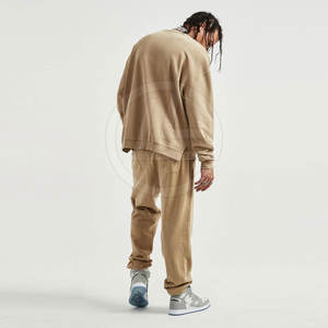 Elegante conjunto de chándal de gran tamaño para hombres con Sudadera con capucha de ajuste ancho y pantalones de Jogger cónicos, ropa de calle para hombres, conjunto holgado - Product Image 2