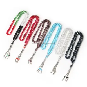 Belles perles de résine époxy de 10mm transparentes Paar Tasbih pour la fabrication de bijoux religieux vente de stock bon marché 99 chapelets islamiques - Product Image 3