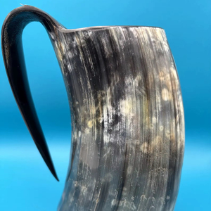 Authentic Eco-Friendly Viking Horn <b>Mug</b> Handmade Buffalo Horn Food Grade Medieval Style Religious Feng Shui Animal Beer <b>Mug</b> - Product Image 1