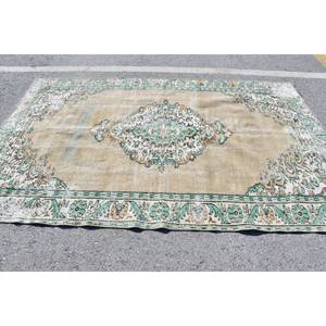 Clásico Beige verde 6,1X9,3 pies alfombra turca hecha a mano Aubusson diseño sala de estar alfombra rectangular para pasillo alfombras de noche - Product Image 4