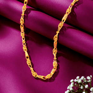 Collier chaîne à maillons religieux vintage unisexe plaqué or 14 carats Imperial Arch - Product Image 1