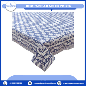 Vente directe d'usine de nappes rectangulaires en coton Jacquard imprimé bloc à la main artisanat intemporel prix bon marché - Product Image 6