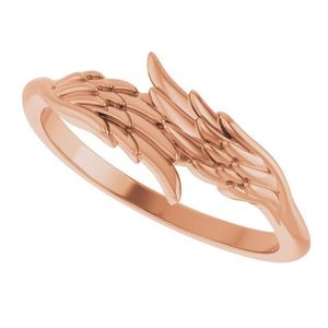Rose Gold 18K Plated Angel Wings Cluster <b>Ring</b> Fashionable Trendy Eternity Inlay with Christian Religious Theme Perfect Gift - Product Image 5