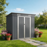 Abri de rangement pour outils en acier d'extérieur |   Armoire de rangement de jardin en métal résistant aux intempéries avec portes verrouillables pour cour, jardin et terrasse