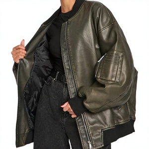 New Style Plus Size Leather Jacket Customized Stand For Winter Women Leather Jacket For Online Sale in Affordable price - Product Image 1
