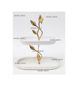 Soporte para pasteles de mármol y aluminio de 2 niveles Soporte para postres de mesa de calidad premium a precios asequibles - Product Image 5