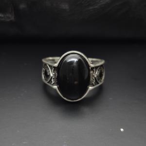 925 Sterling <b>Silver</b> <b>Men</b> <b>Ring</b> with Big Oval Black Onyx Stone Luxury Turkish Handcrafted Jewelry Wholesale from Istanbul Turkey - Product Image 2