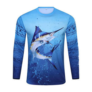 Camiseta de Pesca de Manga Larga para Hombre, Diseño Personalizado, Patrón Sólido, Secado Rápido, Transpirable, Anti-UV, Antibacteriana, Spandex/Poliéster - Product Image 1