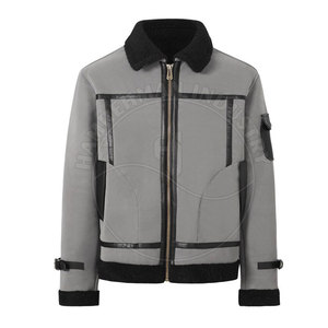 Latest Style High Street Cow Skin Wholesale Windproof Waterproof <b>Men</b> <b>Shearling</b> <b>Jacket</b> Best Selling - Product Image 4