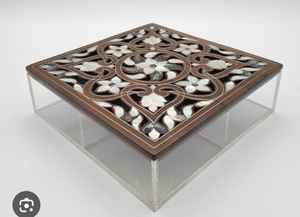 Caja Acrílica Artesanal con Tapa de Madera, Técnicas de Laca, Éxito de Ventas, Lujo, Hecho en India para Regalos de Eid y Ramadán - Product Image 6