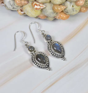 Pendiente de gancho de piedras preciosas naturales de Plata de Ley 925 sólida, joyería hecha a mano, piedra labradorita, joyería colgante para regalo de cumpleaños - Product Image 2