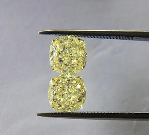 Vente en gros de diamants fantaisie en vrac jaune clair certifiés GIA VVS2 EX EX 1.53 Ct Diamant en vrac naturel taille coussin de l'Inde OEM ODM - Product Image 1