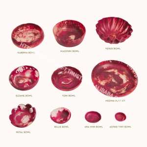 Cuenco de resina para presentación de comida Color Rosa Bowled Diseño de forma redonda Cuenco para servir para llegar - Product Image 1