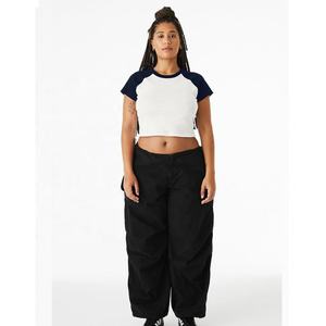 Camiseta de algodón transpirable Crop Tops Camiseta Sexy Thin Blank Shirt para mujer - Product Image 3