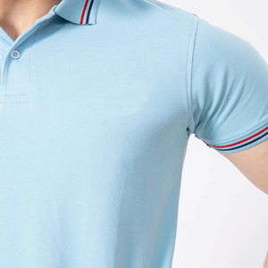 เสื้อโปโลสำหรับผู้ชายทันสมัยเสื้อโปโลแขนสั้นผ้าฝ้ายตัดสีตัดกันมีสไตล์เครื่องแต่งกายแนวสตรีท - Product Image 5