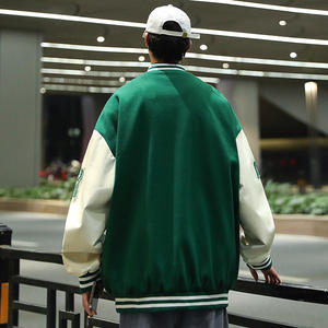 Chaqueta Varsity Personalizada de Moda para Hombre, Estilo Casual, Cuello Alto, Color Naranja, Bordado Personalizado de Béisbol - Product Image 5