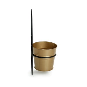 Jardinières suspendues en métal doré et fer Ensemble de design rond Décoration de la maison Jardin Balcon Chambre Utilisation polyvalente de pots de fleurs - Product Image 2