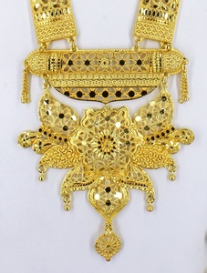 Ecklace-Conjunto de joyería de Latón chapado en oro puro, collar de alta calidad con diseño de los UAE Dubai - Product Image 2