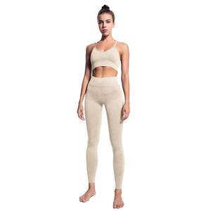 Vente à chaud Ensemble de yoga de haute qualité pour femmes Nouveauté Écologique Sans Couture Spandex Polyester Solide Motif En Gros High-Tech - Product Image 1