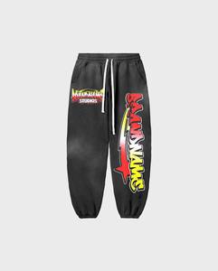 Diseño de logotipo personalizado Impreso Conjuntos de dos piezas personalizados para hombres Sun Fad Sudadera con capucha y pantalones Conjuntos de chándal para hombres - Product Image 5