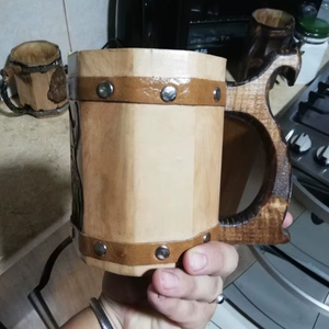 CRAFTSMANSHIP Tasse en bois Qualité supérieure Design moderne Parfait pour le thé, le café, le vin et la bière de Falak World Export - Product Image 1