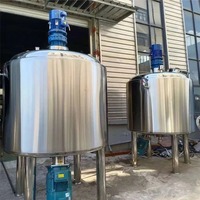 Petit réservoir de mélange de liquides automatique en acier inoxydable à paroi simple/double avec agitateur, capacité de broyage, engrenage et moteur