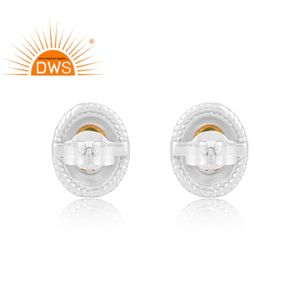 Pendiente de tuerca de piedras preciosas de peridoto Natural de plata de ley fina de la mejor calidad, joyería personalizada para mujer, regalo para ella - Product Image 4