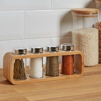 Vente en gros de porte-épices en bois pour cuisine, conception personnalisable, porte-épices naturels