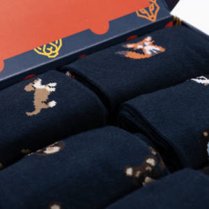 Calcetines de Algodón y Elastano para Hombre, 6 Pares, Diseños de Animales, Color Blanco, Talla Única, Desechables, para Invierno, Viene con Regalo - Product Image 3