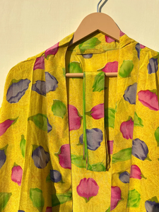 Robe Kimono en soie faite à la main pour femmes belle conception indienne séchage rapide et lisse 100% mousseline de soie pour l'été automne printemps - Product Image 6