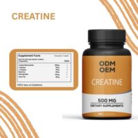 Capsules de monohydrate de créatine de marque privée 500mg 60 suppléments à base de plantes pré-entraînement soutien énergétique et fitness