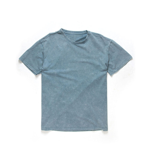 T-shirts à col rond personnalisés surdimensionnés lourds 180 Gsm 100% coton lavé à l'acide T-shirts Streetwear - Product Image 2