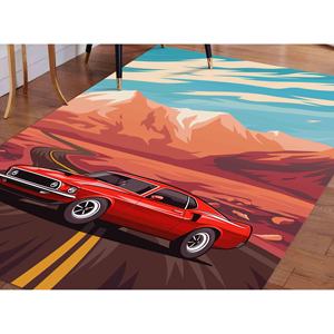 Tapis American Muscle Car : imprimé en 3D, lavable en machine, avec poils doux - Product Image 4