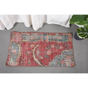 Classique turc 1.8 X 3.3ft grande surface Kilim tapis traditionnel rouge bleu Patchwork Design laine Latex support Rectangle couloir 10mm - Product Image 2