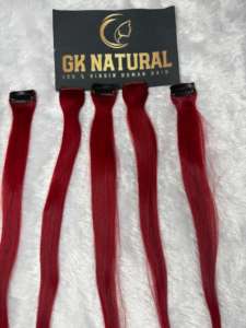 Colorful Clip-In wavy <b>Texture</b> Queens Red Streaks Human <b>Hair</b> <b>Product</b> Unprocessed human <b>hair</b> extension Indian <b>Hair</b> Extensions - Product Image 5