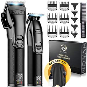 Tondeuse à cheveux sans fil professionnelle pour hommes, kit de tondeuse de barbier avec technologie étanche IPX7 pour la coupe dégradée - Product Image 6
